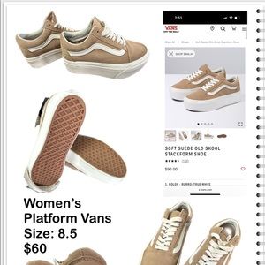 Women’s platform Vans size 8.5